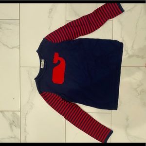 Kids vineyard vines striped sleeves whale sweater